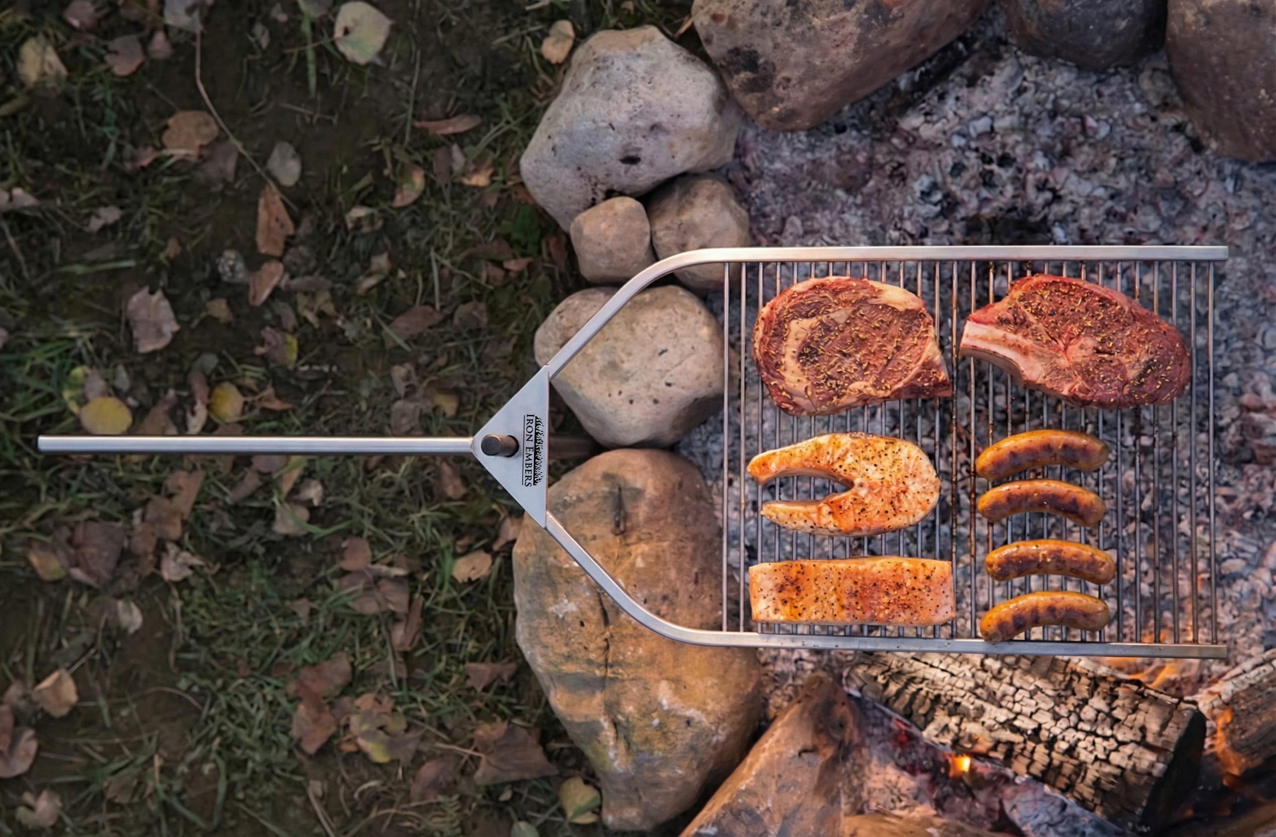 Grille BBQ ajustable avec piquet de sol