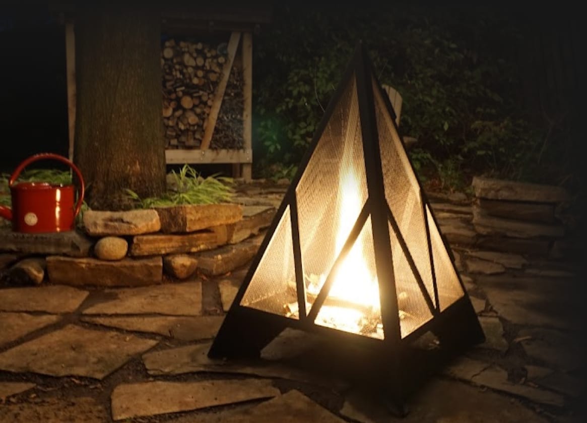 Customer enjoying an Iron Embers fire pit