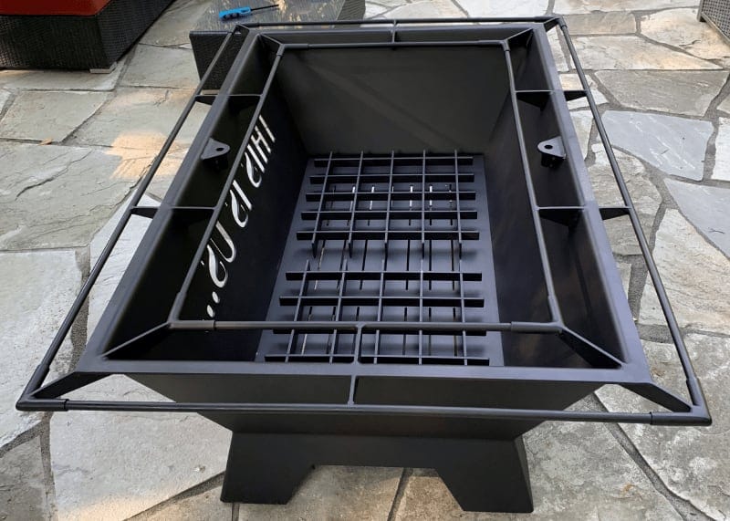 Large Rectangular Fire Pit with Footrest